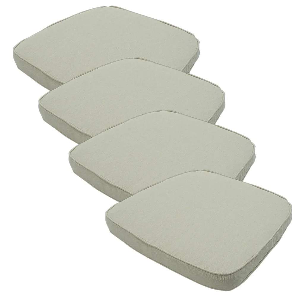 Stuhlkissen Outdoor 4er-Set, Sitzkissen wasserabweisend, beige, je 48 x 48 cm