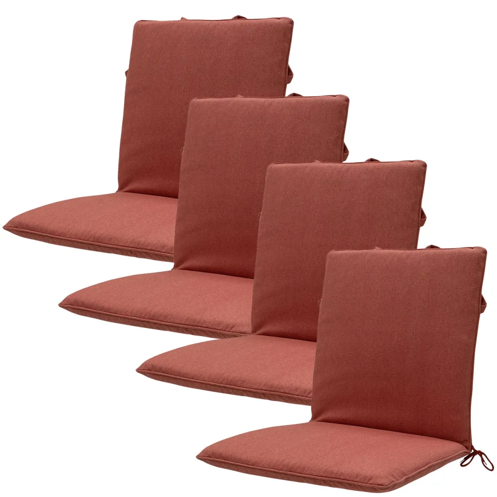 Niederlehner-Auflage 4er-Set, Gartenstuhlkissen wasserabweisend, terra, 97 x 49 cm