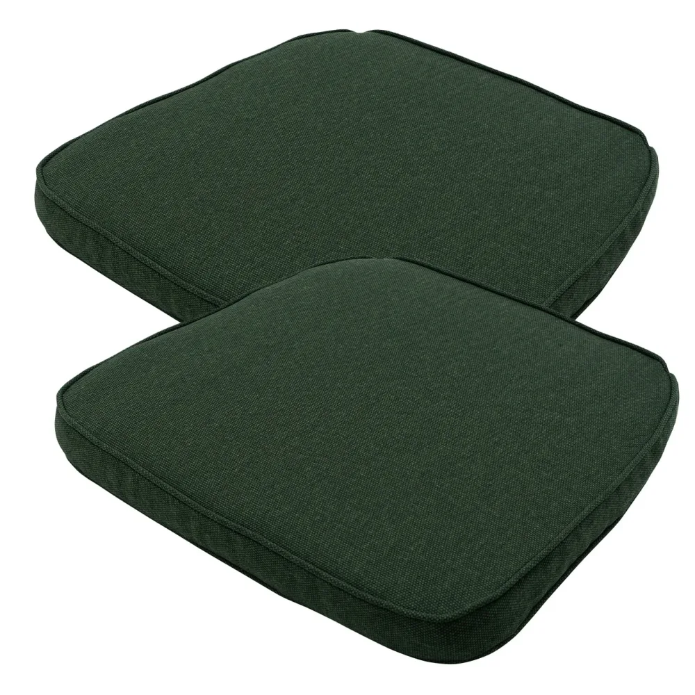 Stuhlkissen Outdoor 2er-Set, Sitzkissen wasserabweisend, grün, je 48 x 48 cm