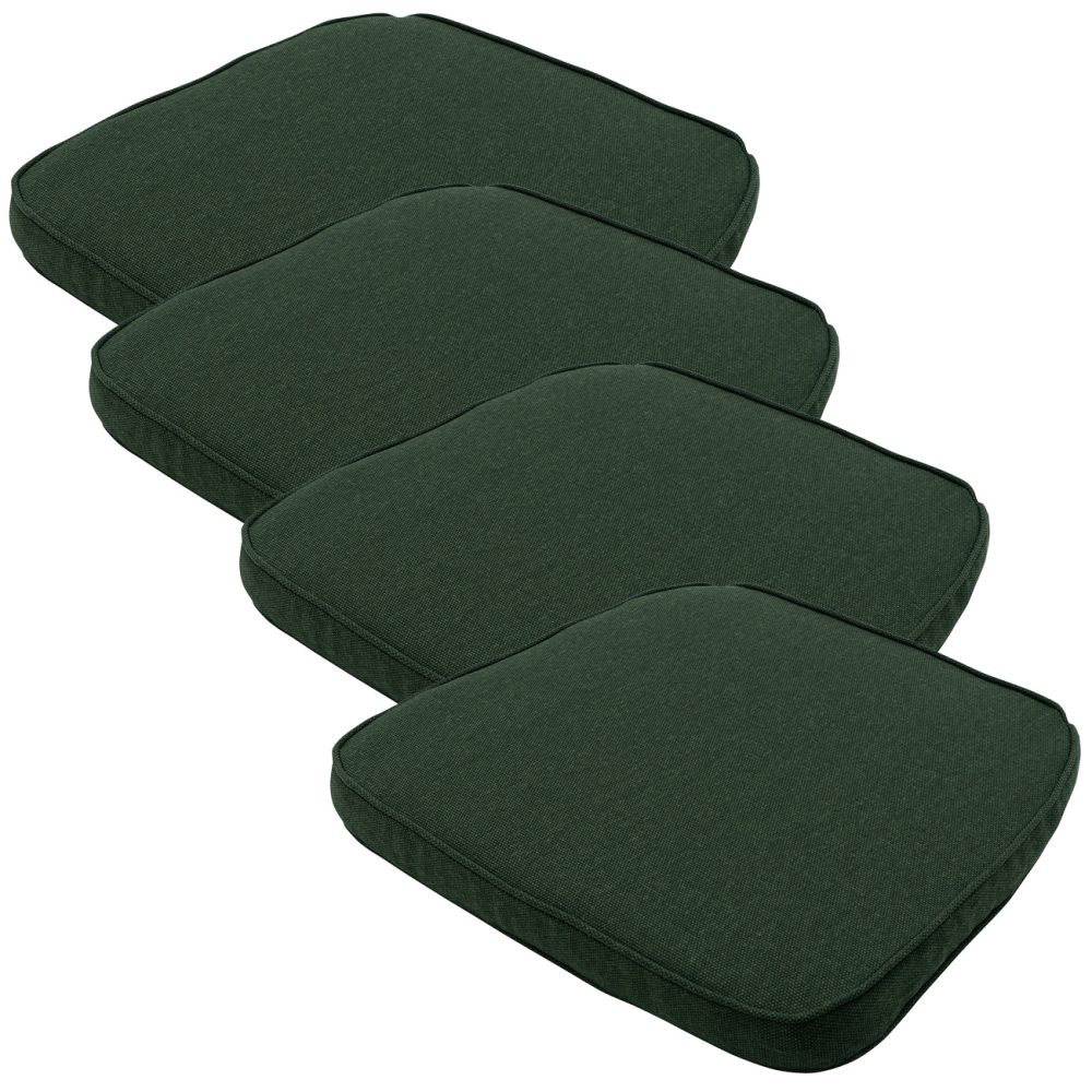 Stuhlkissen Outdoor 4er-Set, Sitzkissen wasserabweisend, grün, je 48 x 48 cm