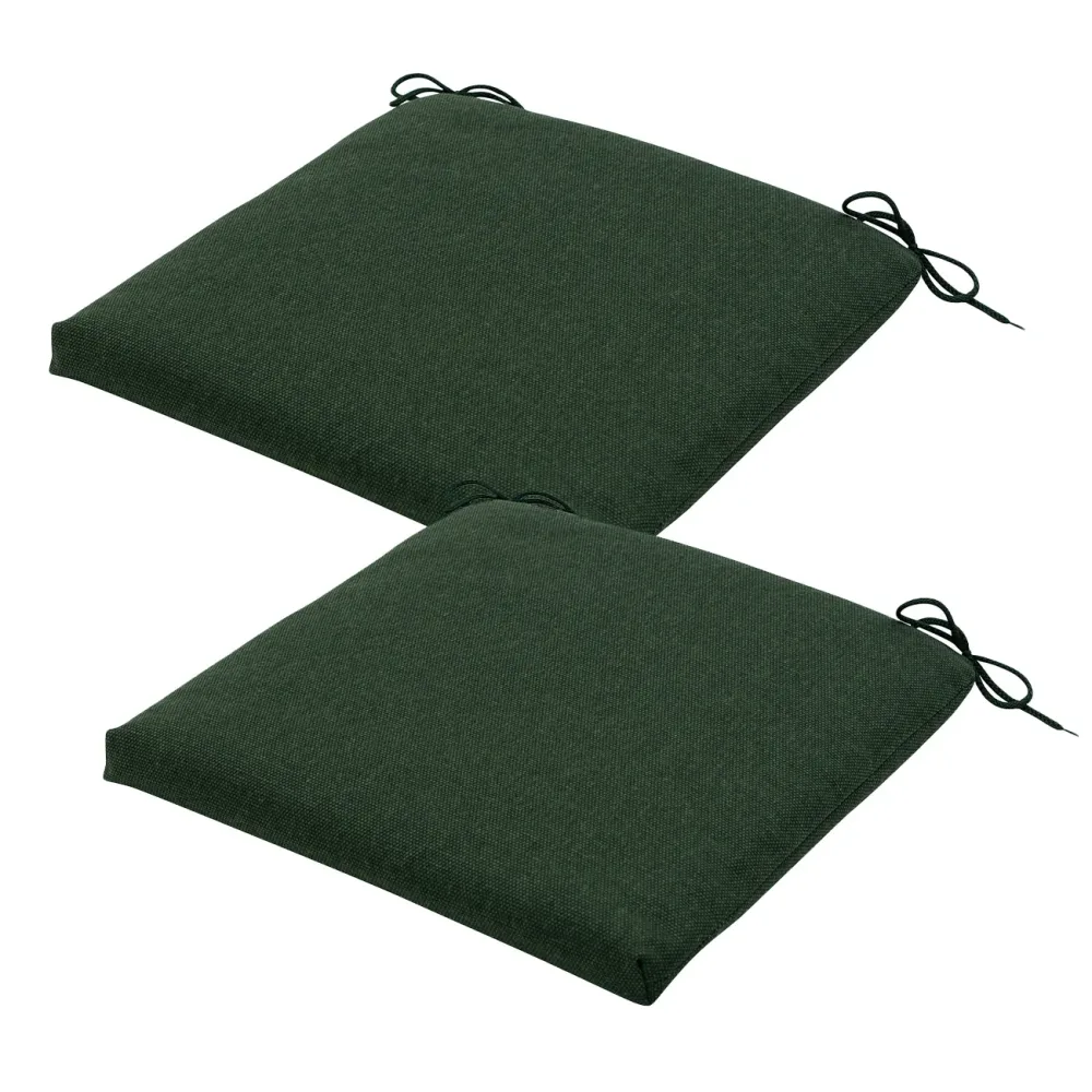 Stuhlkissen Outdoor 2er-Set Bändchen, Sitzkissen wasserabweisend, grün, je 40 x 40 cm