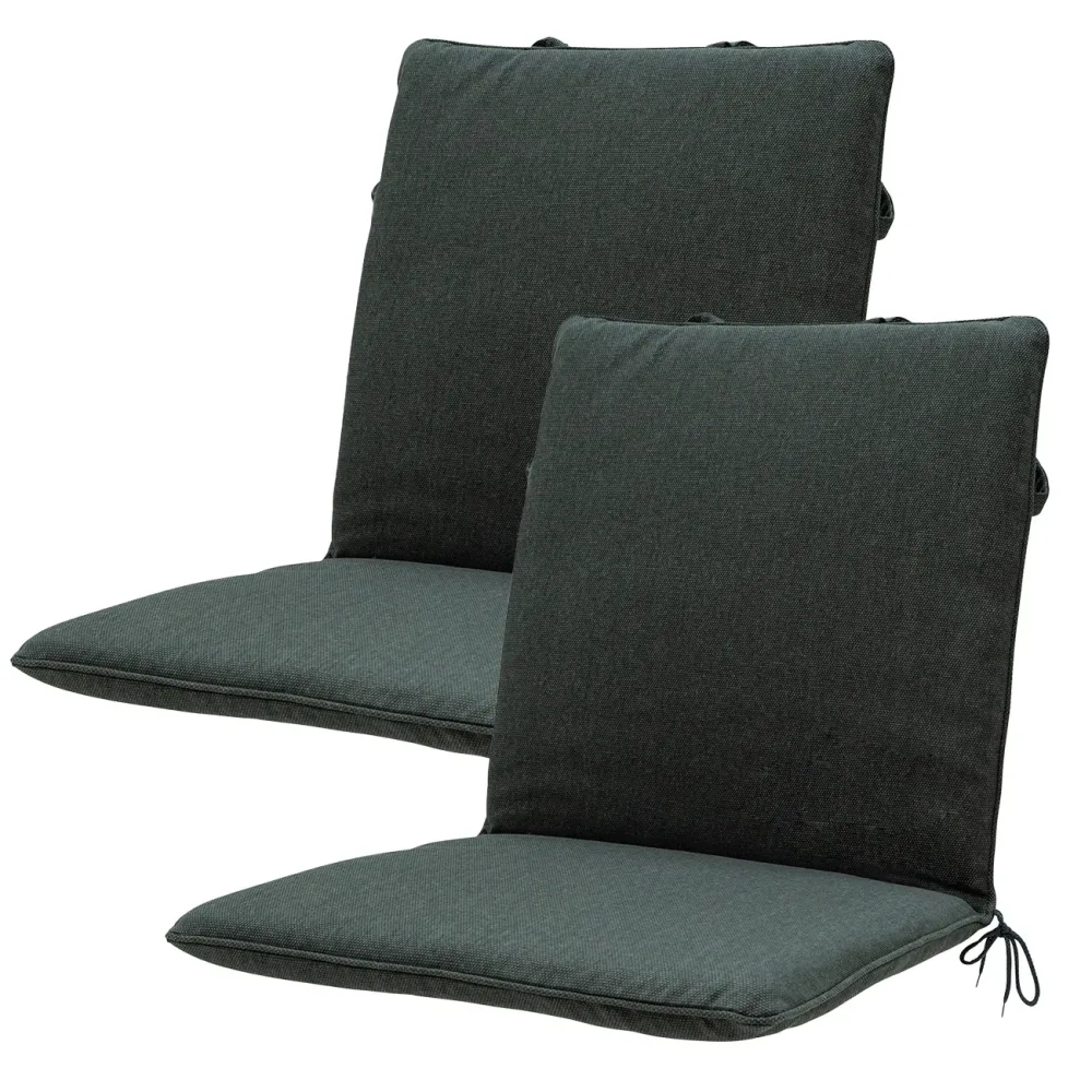 Niederlehner-Auflage 2er-Set, Gartenstuhlkissen wasserabweisend, dunkelgrau, 97 x 49 cm