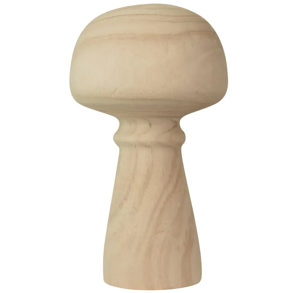 Deko Figur Pilz aus Pauwloniaholz, Holz Dekoration Pilz, braun, 15 x 27 cm