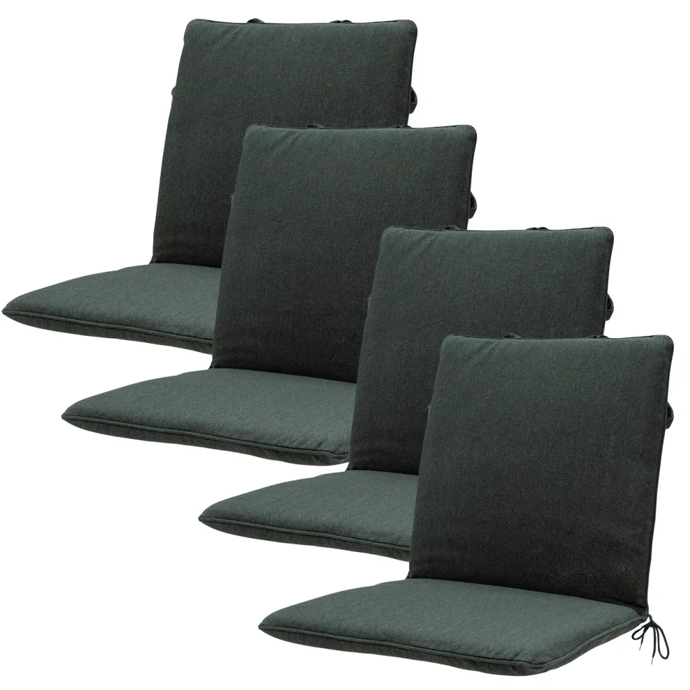 Niederlehner-Auflage 4er-Set, Gartenstuhlkissen wasserabweisend, dunkelgrau, 97 x 49 cm