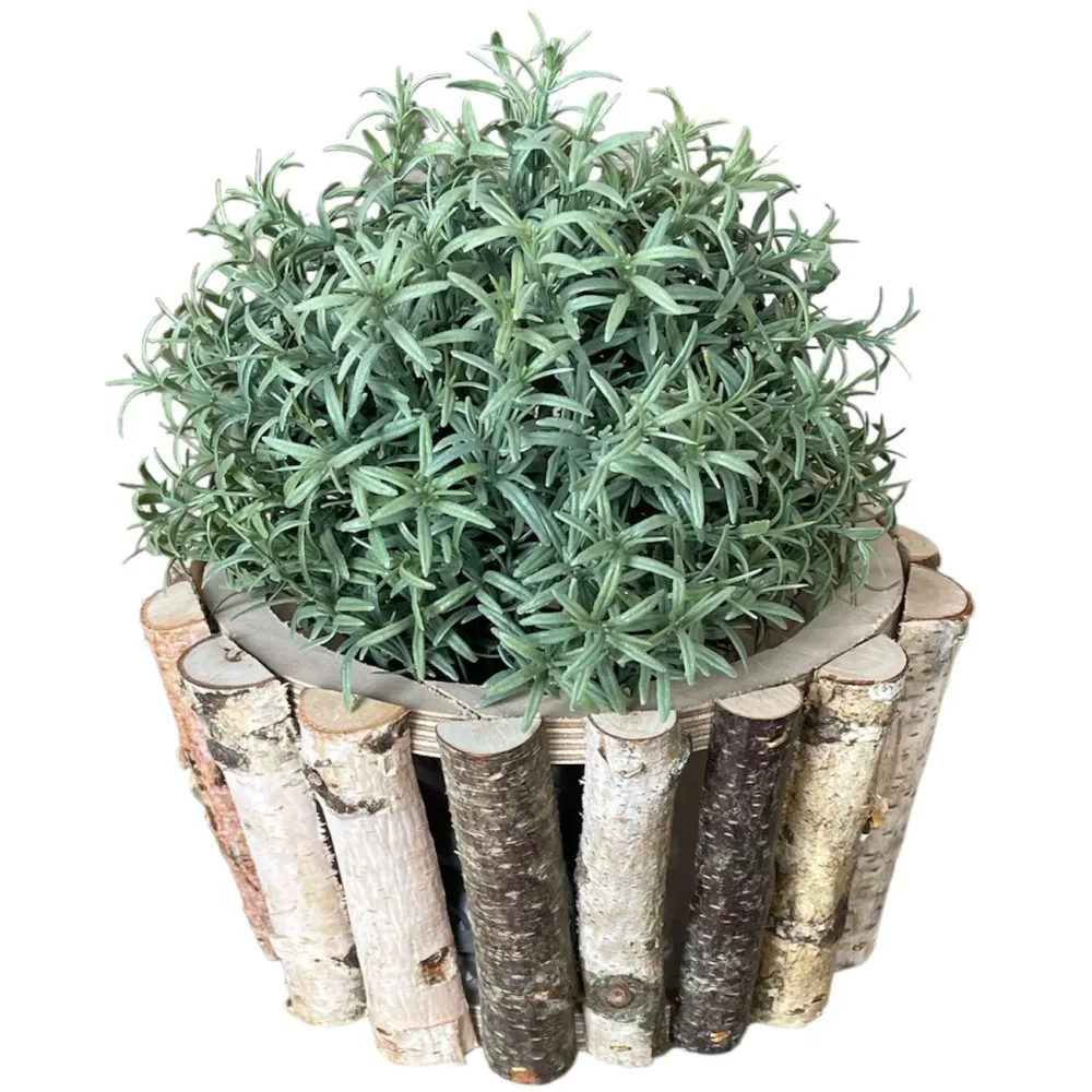 Pflanztopf aus Birkenholz, rund, Ø 18,5 x H 10 cm
