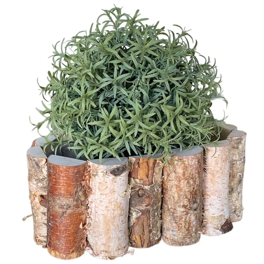 Pflanztopf aus Birkenholz, oval, 23,5 x 13,5 x 10 cm