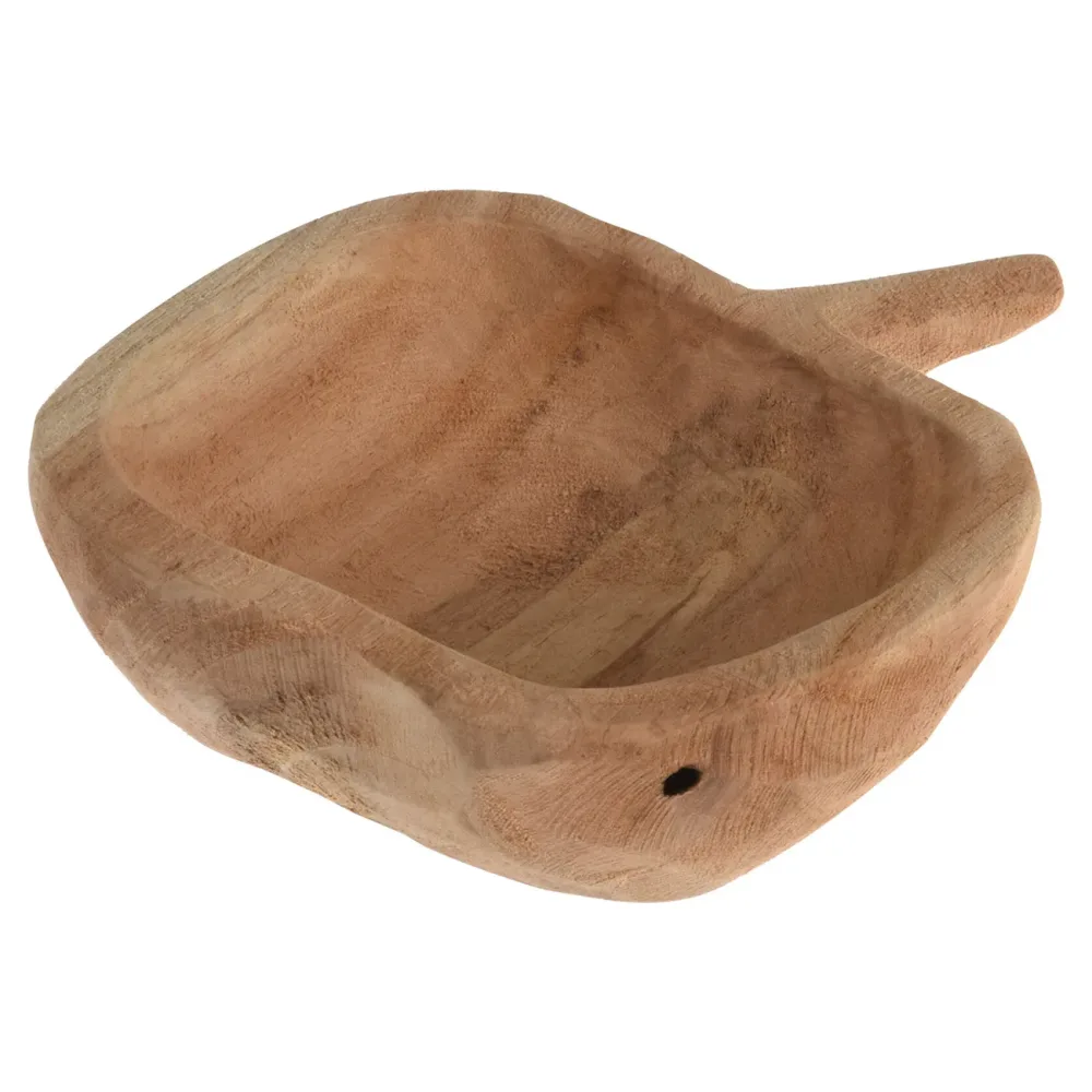 Dekoschale, Apfelform, Teakholz, L15,1 x  B13,1 x H 4,3 cm
