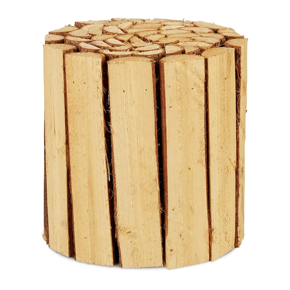 Blumenhocker aus naturbelassenem Tannenholz, Pflanzenständer natur, H 20,5 x Ø 20 cm