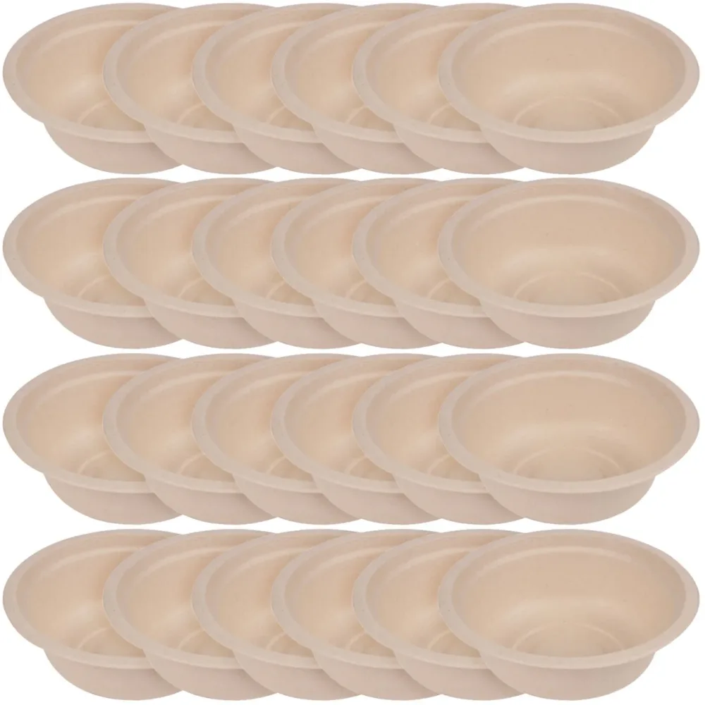 Schüssel aus Zuckerrohr 24er-Set, Teller biologisch abbaubar, 350 ml