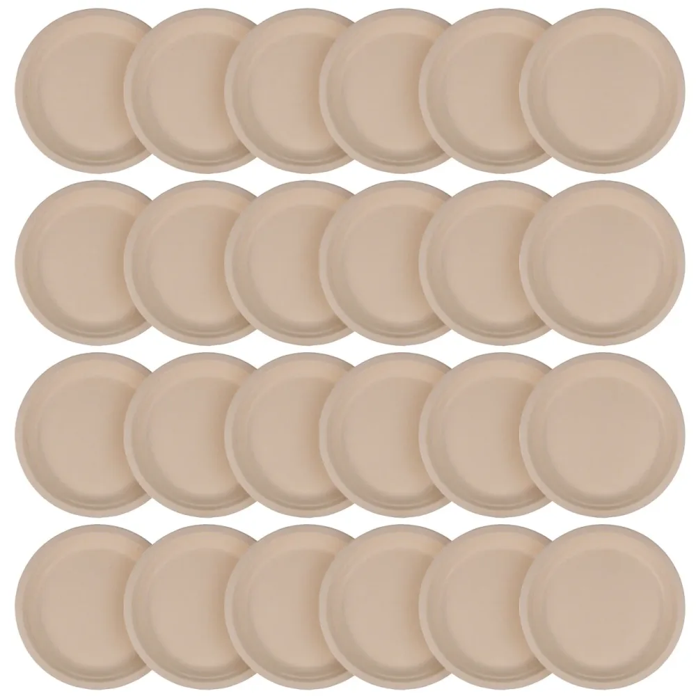 Teller rund aus Zuckerrohr 24er-Set, Teller biologisch abbaubar, 18 x 18 cm