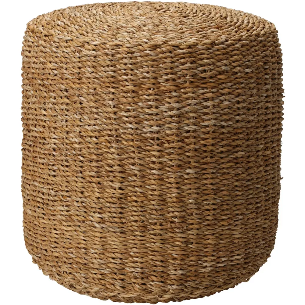 Sitzpouf, aus Schilf, rund, Sitzhocker, L 40 x B 40 x H 38 cm