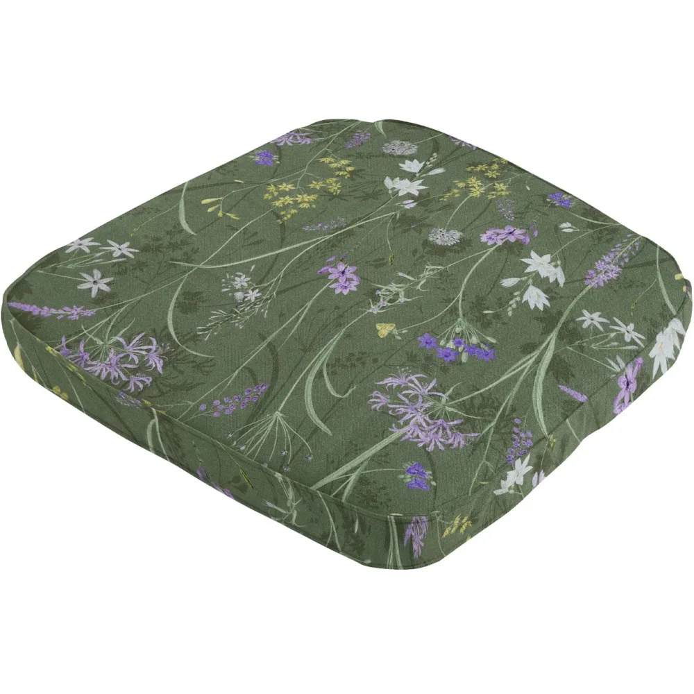 Stuhlkissen Outdoor, Blumenmuster grün, 48 x 48 cm
