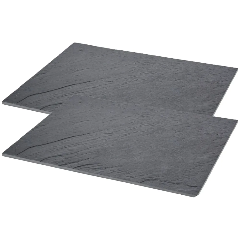 2er-Set Platzset, Schieferplatte, L 40 x B 30 cm