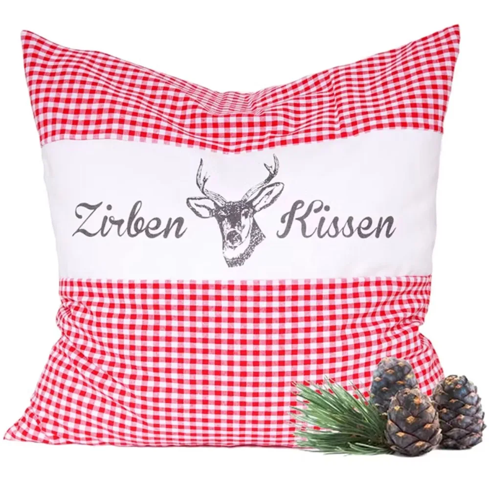 Zirbenkissen Vichy Rot 30 x 30 cm