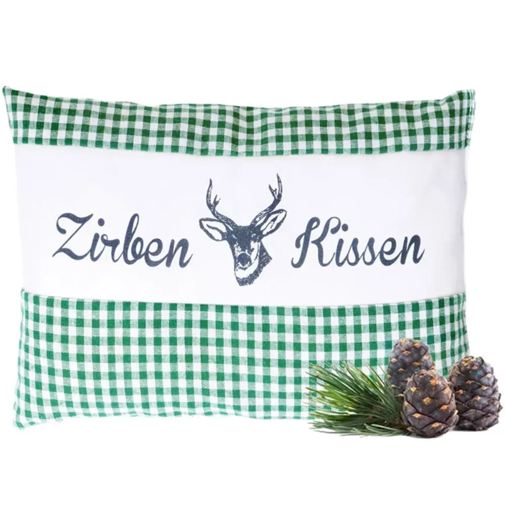 Zirbenkissen Vichy Grün 26 x 19 cm