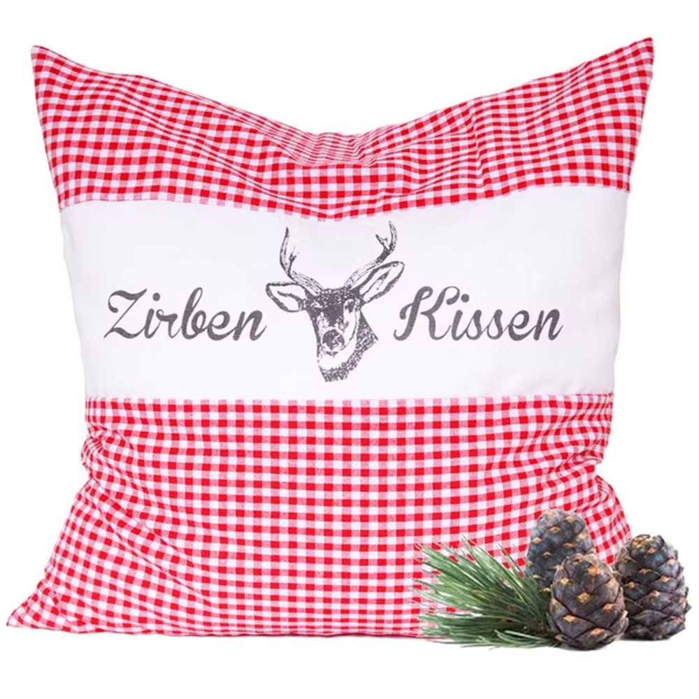 Zirbenkissen Vichy Rot 40 x 40 cm