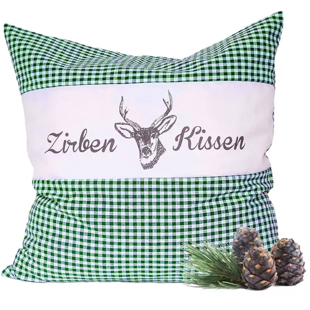 Zirbenkissen Vichy Grün 30 x 30 cm