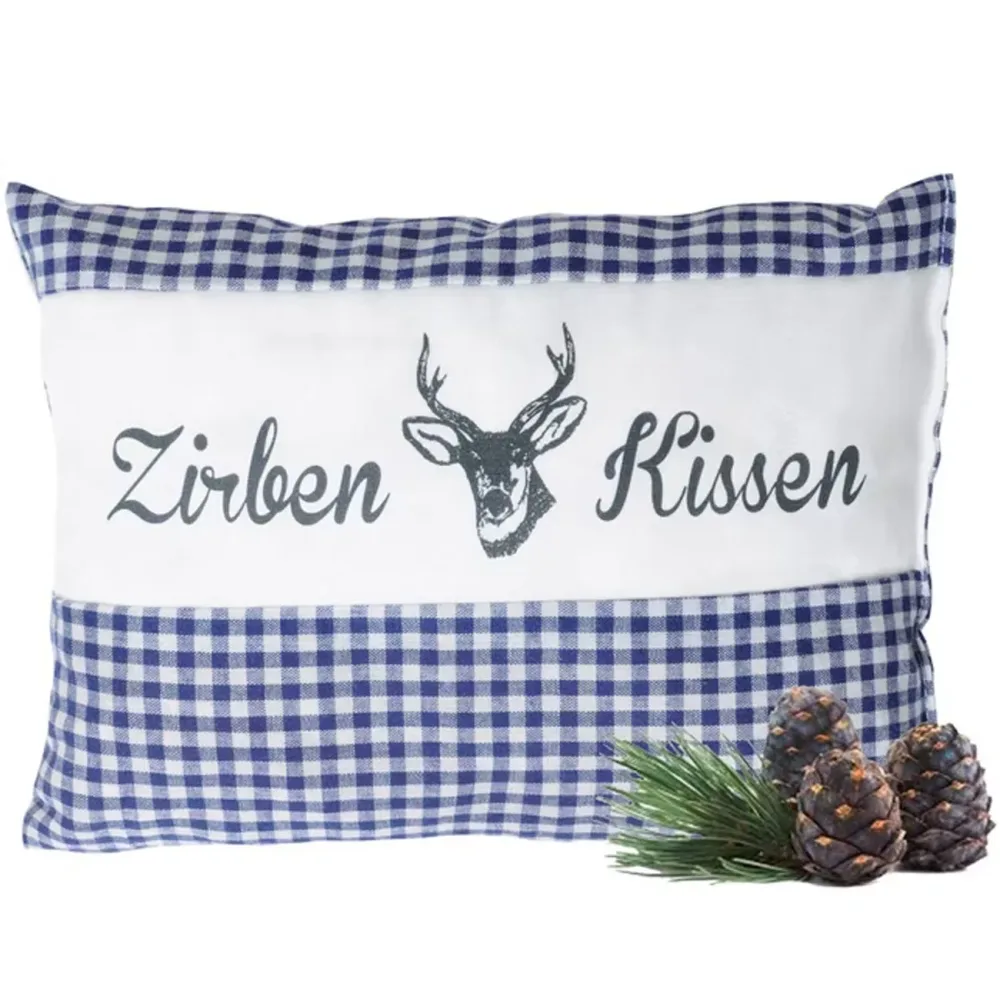 Zirbenkissen Vichy Blau 26 x 19 cm