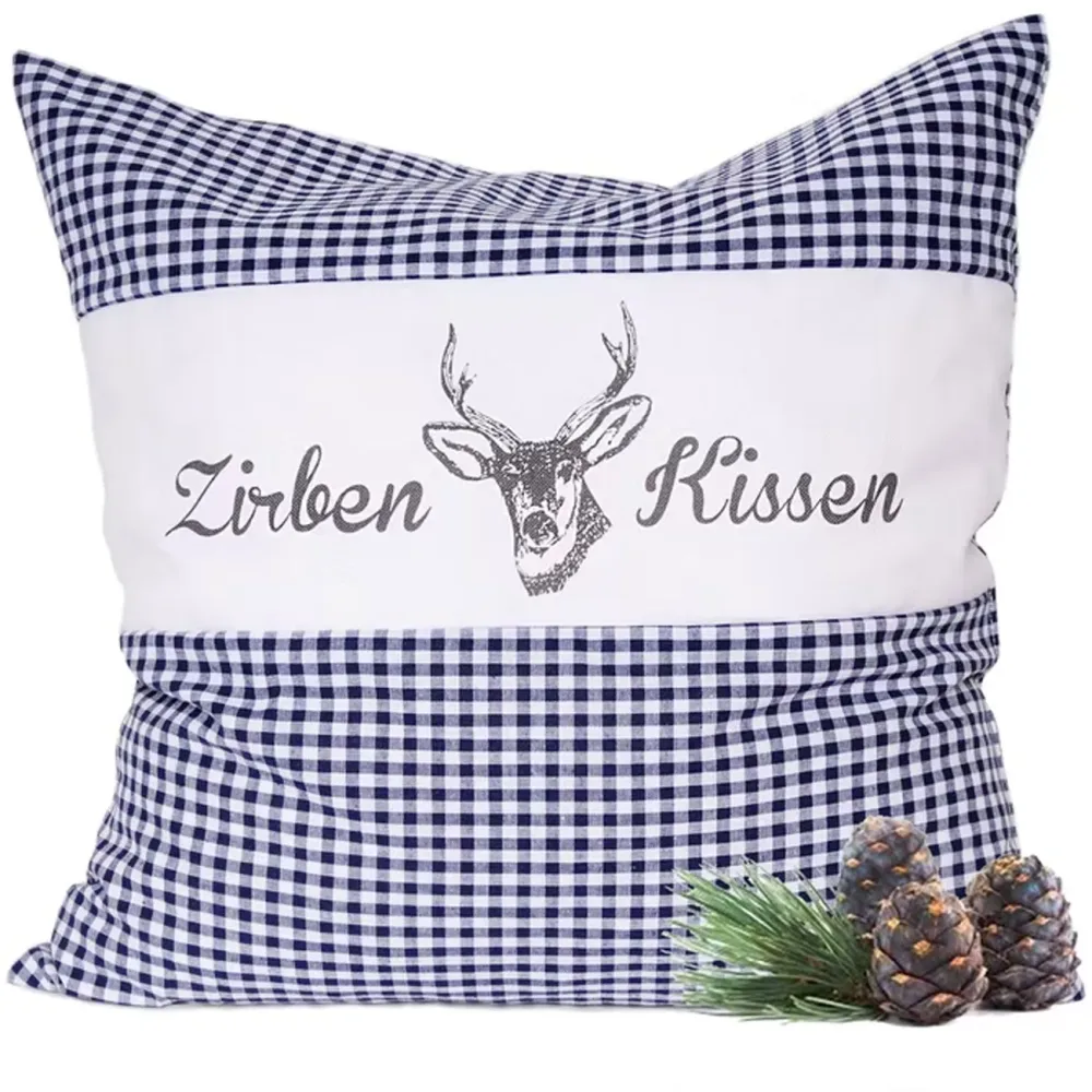 Zirbenkissen Vichy Blau 40 x 40 cm