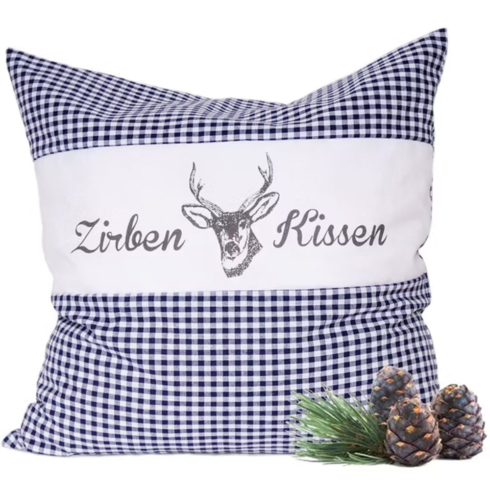 Zirbenkissen Vichy Blau 30 x 30 cm