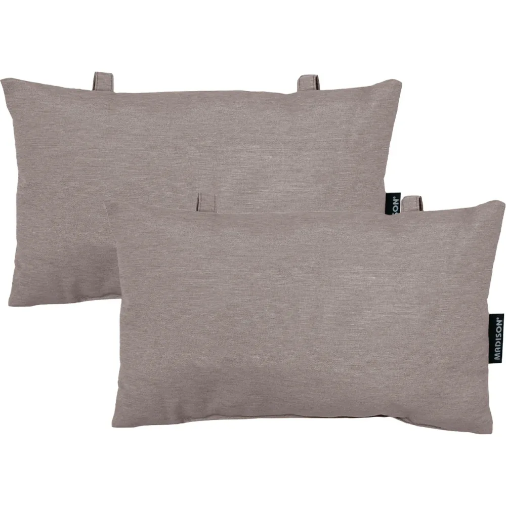 2er-Set Kopfkissen für Garten- und Liegestühle, ca. 24 x 40cm, taupe