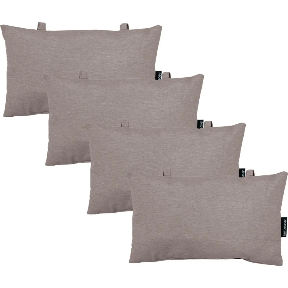 4er-Set Kopfkissen für Garten- und Liegestühle, ca. 24 x 40cm, taupe