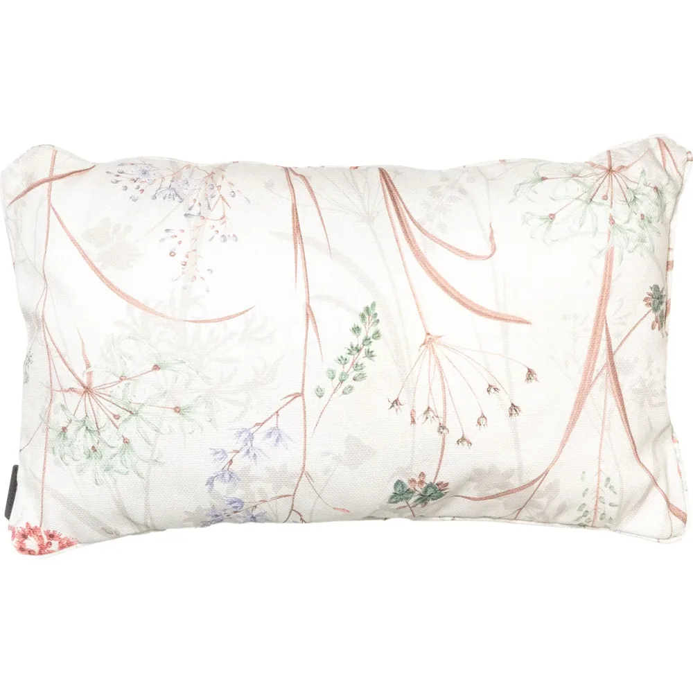 Deko-Kissen Outdoor, Blumenmuster weiss, 30 x 50 x 10 cm
