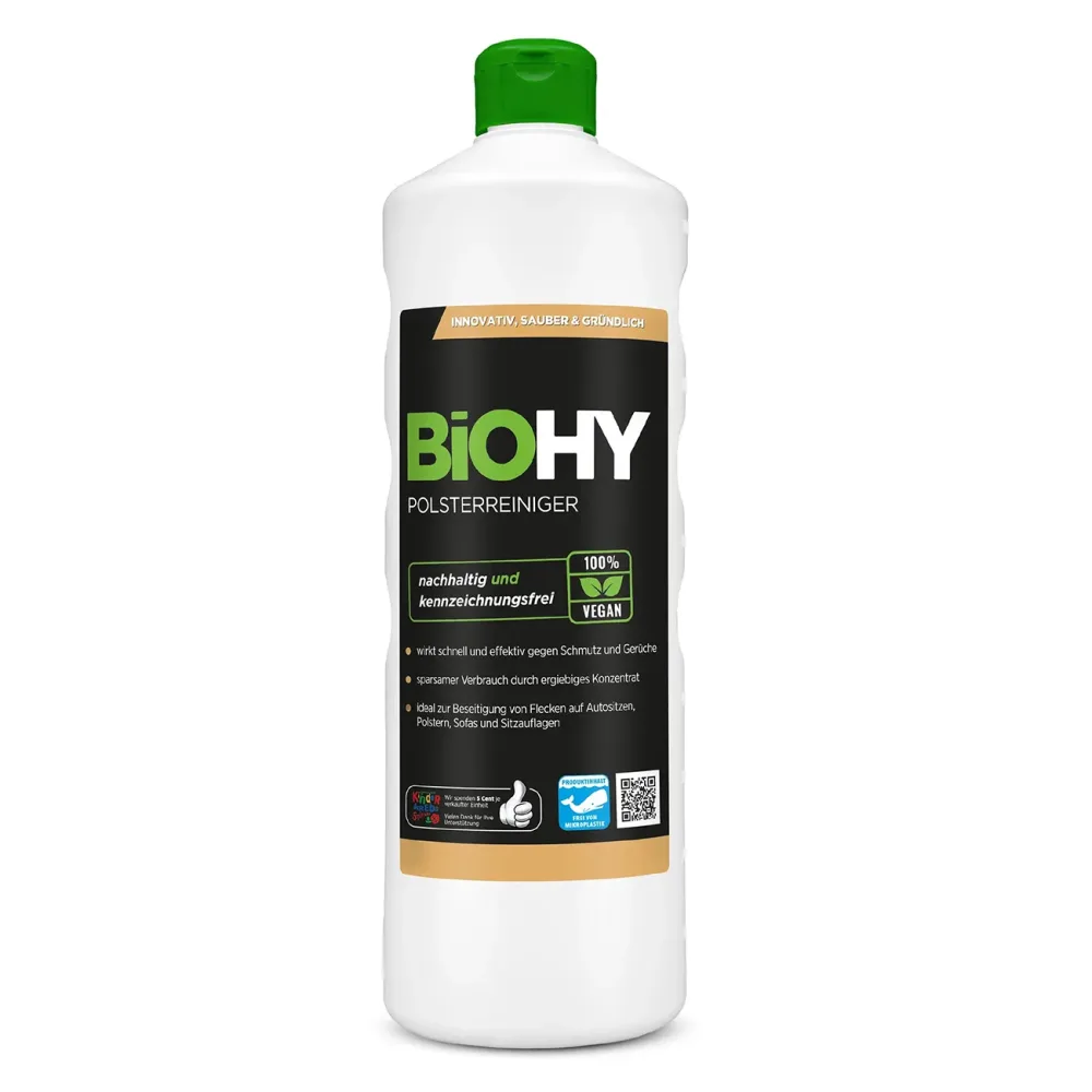 Polsterreiniger-Konzentrat, 100% vegan, pH 9, nachhaltig und kennzeichnungsfrei, 1 Liter