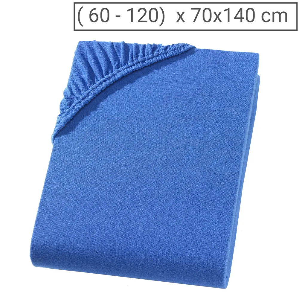 Kinderbett Qualitäts-Jersey Fixleintuch, 100% Baumwolle, royal, 60 x 120 - 70 x 140 cm