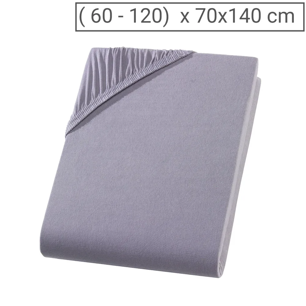 Kinderbett Qualitäts-Jersey Fixleintuch, 100% Baumwolle, grau, 60 x 120 - 70 x 140 cm