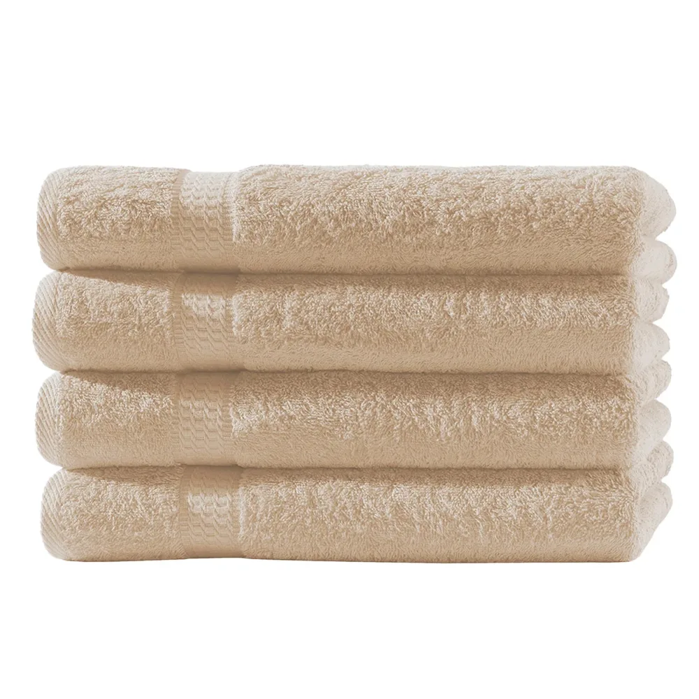 Handtücher 50 x 100 cm, 100% luxuriöse Baumwolle, 4er-Set Frottier Handtücher, beige