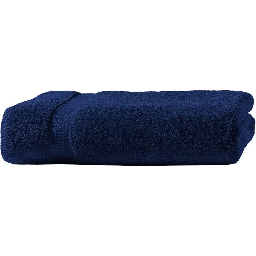Badetuch 100 x 150 cm, 100% luxuriöse Baumwolle, Frottier Badetuch, navy