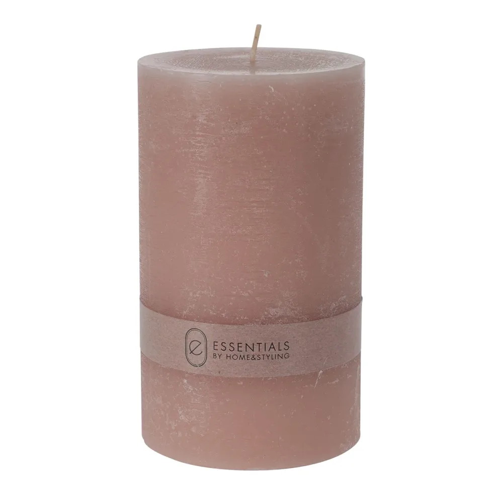 Stumpenkerze rosé, Ø 9 x Höhe 15 cm