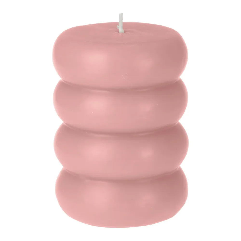 Dekokerze Donut, rosa, Ø 7,5 x 10 cm