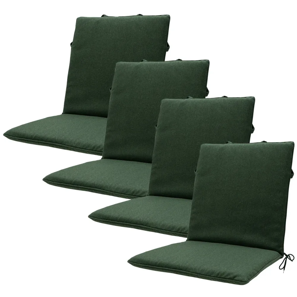 Niederlehner-Auflage 4er-Set, weiche und komfortable Gartestuhlkissen, grün, 97 x 49 cm