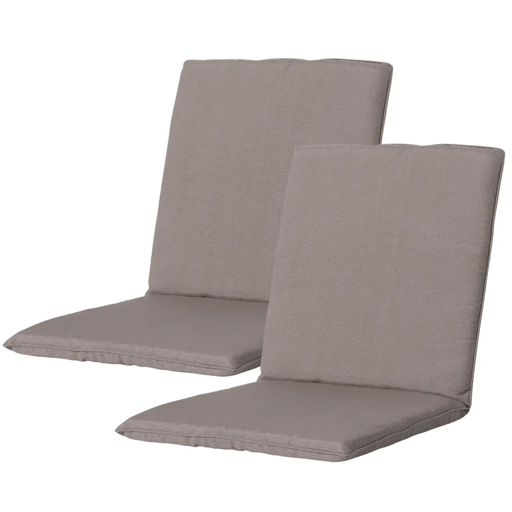 Niederlehner-Auflage 2er-Set, weiche und komfortable Gartestuhlkissen, taupe, 97 x 49 cm