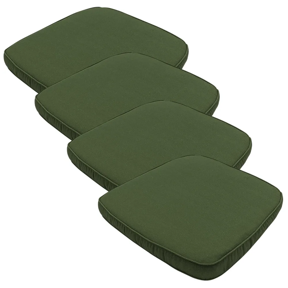 Stuhlkissen Outdoor 4er-Set, bequeme und komfortable Sitzkissen, grün, 48 x 48 cm