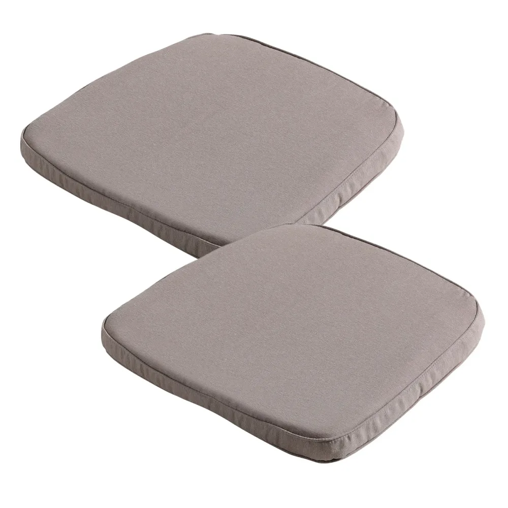 Stuhlkissen Outdoor 2er-Set, bequeme und komfortable Sitzkissen, taupe, 48 x 48 cm