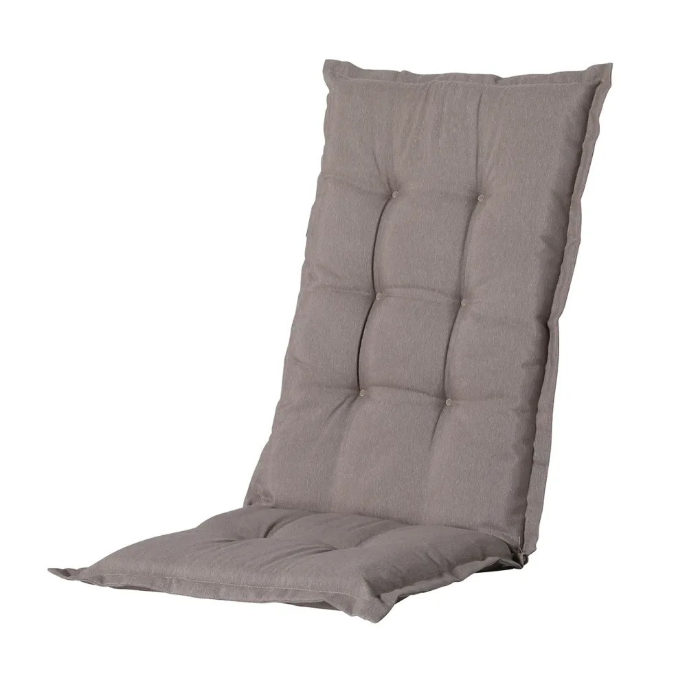 Hochlehner-Auflage, weiches und komfortables Gartenstuhlkissen, taupe, 123 x 50 cm