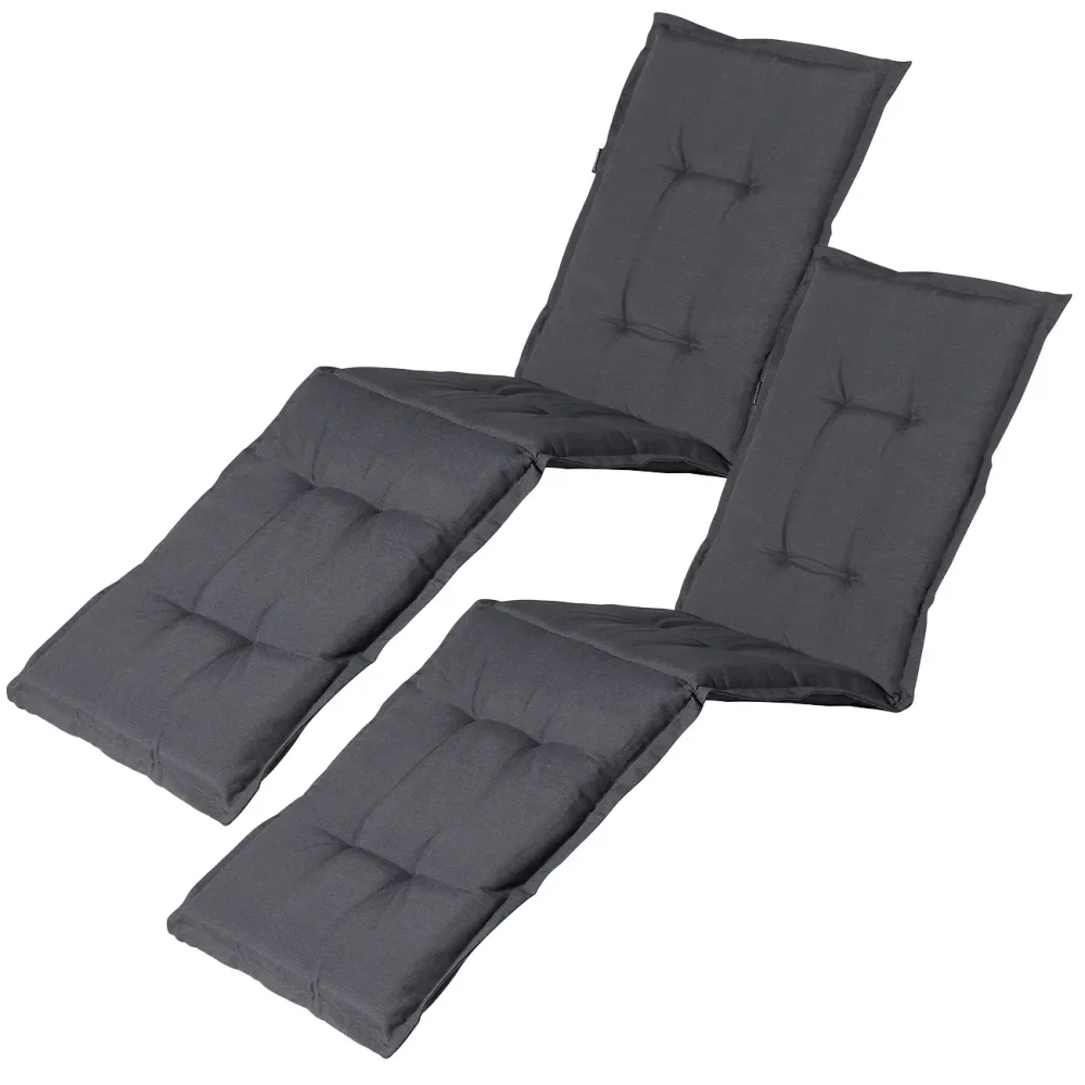 Liegen-Auflage 2er-Set, weiche und komfortable Polsterauflagen, grau, 200 x 65 cm