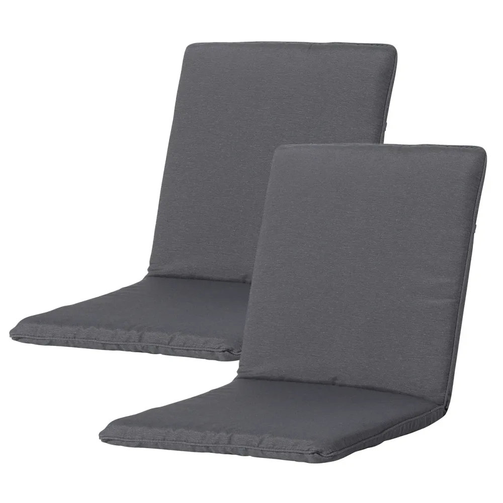 Niederlehner-Auflage 2er-Set, weiche und komfortable Gartenstuhlkissen, grau, 97 x 49 cm