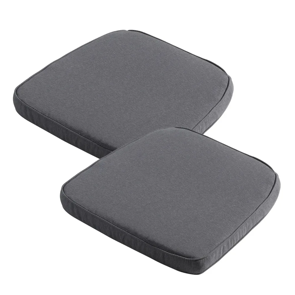 Stuhlkissen Outdoor 2er-Set, bequeme und komfortable Sitzkissen, grau, 48 x 48 x 5 cm