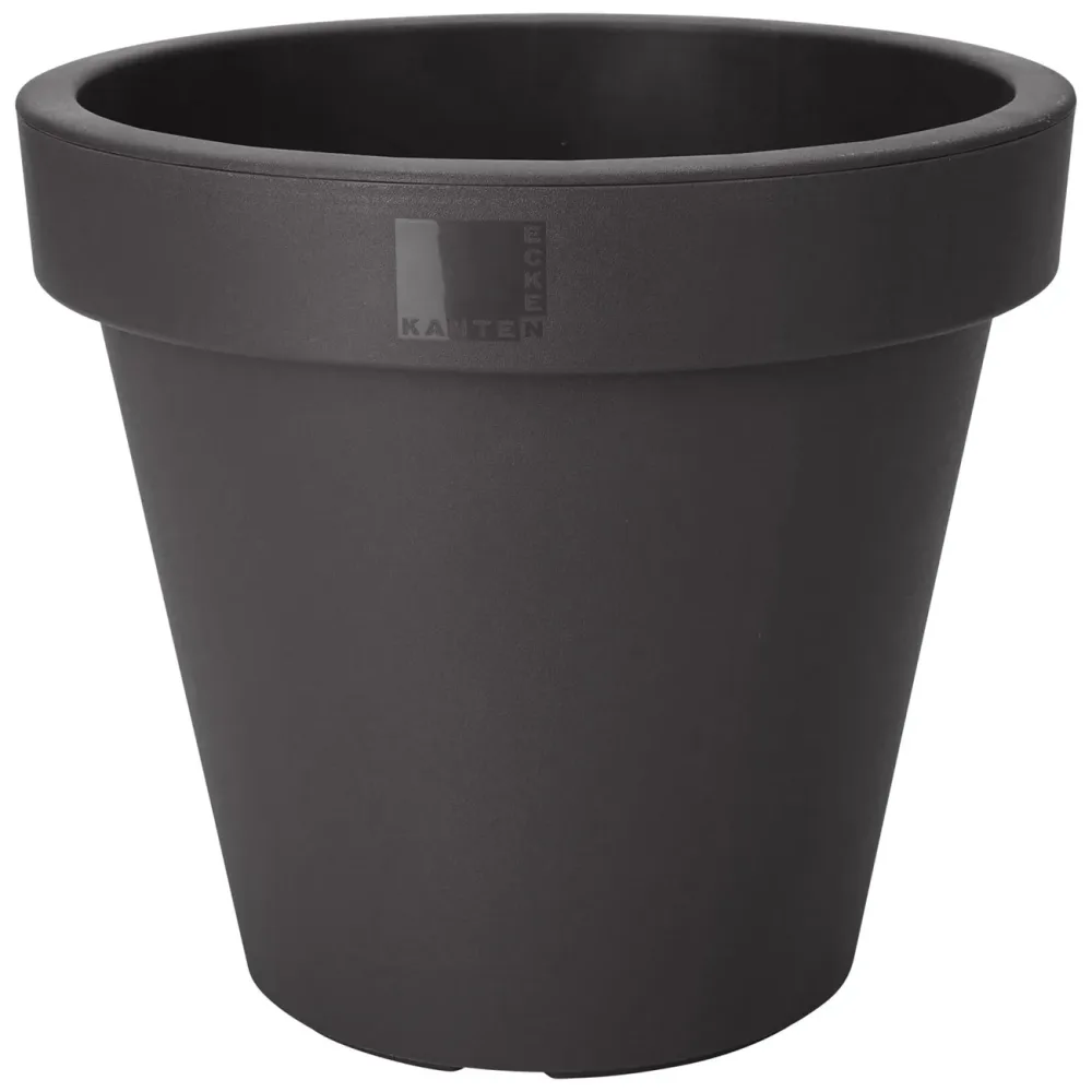 Blumentopf rund, anthrazit, Pflanztopf aus 100% recyclebaren Kunststoff, Ø 30 cm