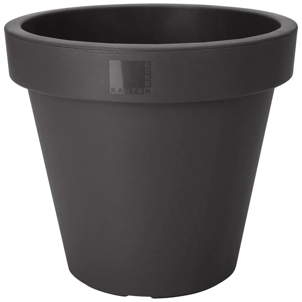 Blumentopf rund, anthrazit, Pflanztopf aus 100% recyclebarem Kunststoff, Ø 25 cm