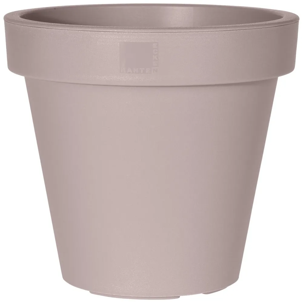 Blumentopf rund, braun-grau, Pflanztopf aus 100% recyclebaren Kunststoff, Ø 25 cm