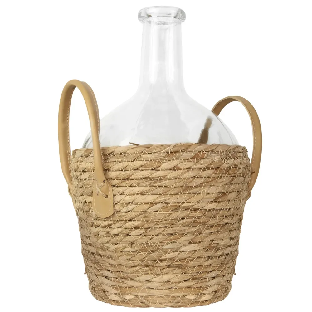 Vase mit Seegrasbezug, Deko-Flasche, Ø 20 x H 31 cm