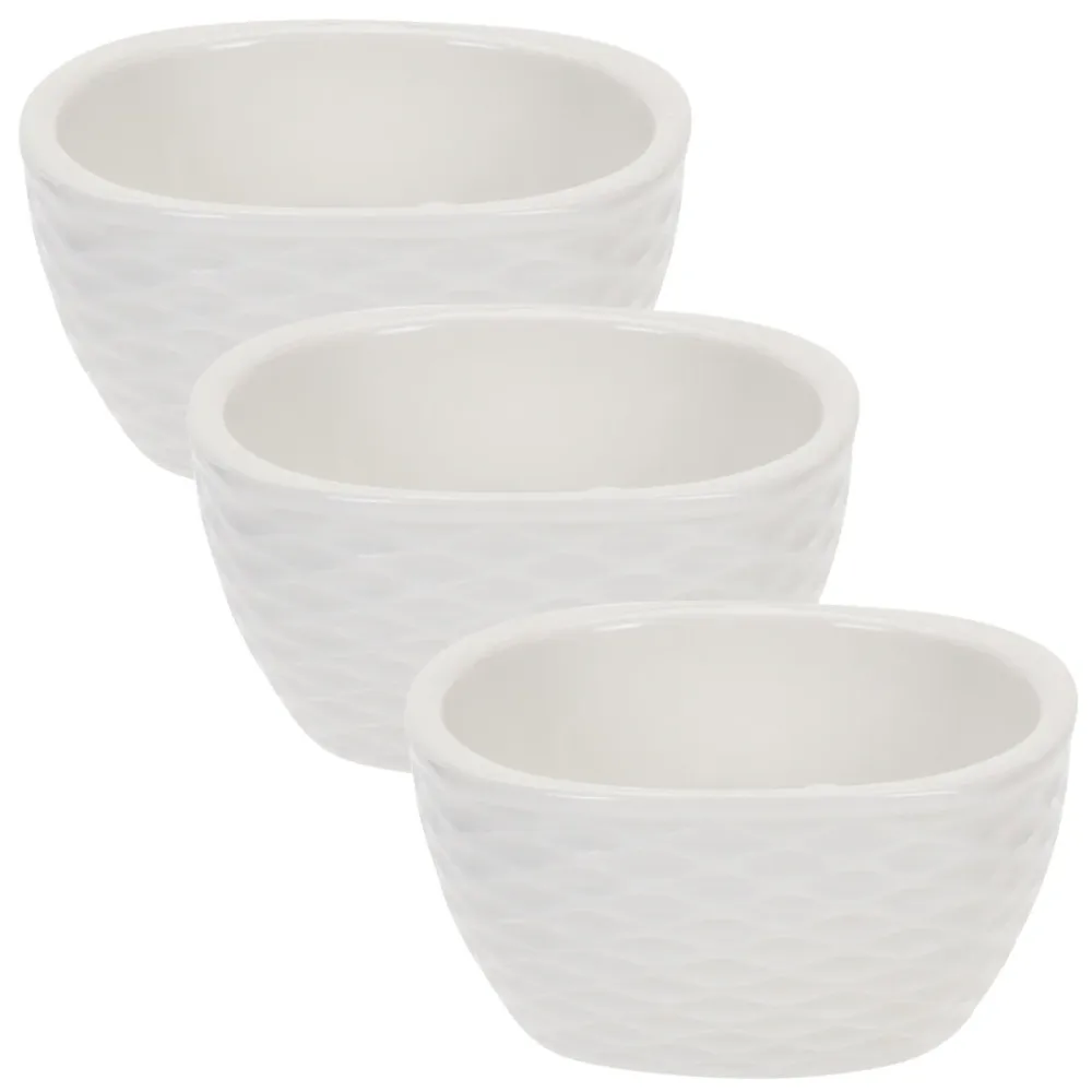 Serviert-Set, 3 Schalen, Porzellan, Ø 9,5 x H 4,5 cm