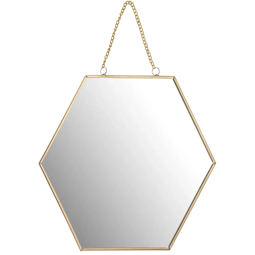 Wandspiegel in Honigwabenform, gold, 25 cm