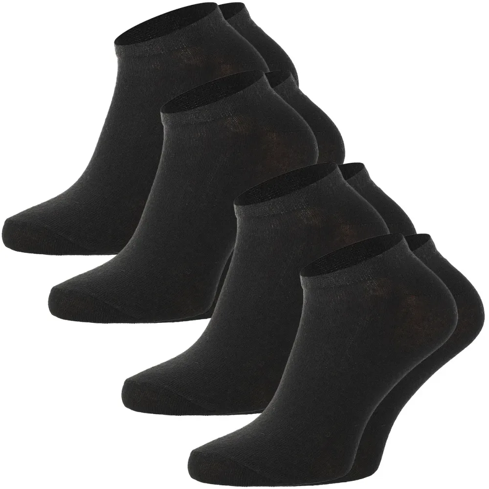 Sneaker Socken schwarz, 4er-Set, Baumwolle-Mix, Kurze Socken 39-42