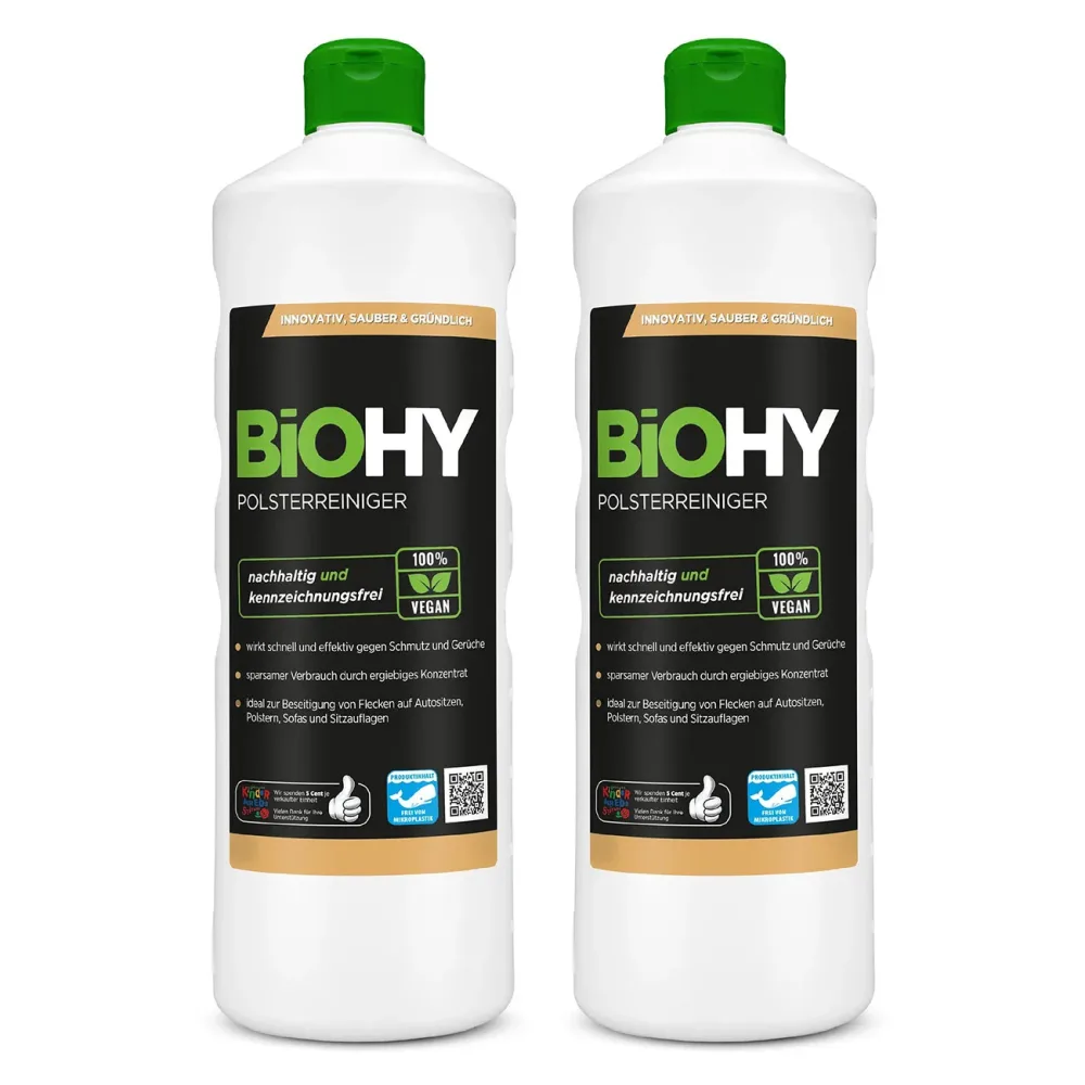 2er-Set Polsterreiniger-Konzentrat, 100% vegan, pH 9, nachhaltig, 1 Liter